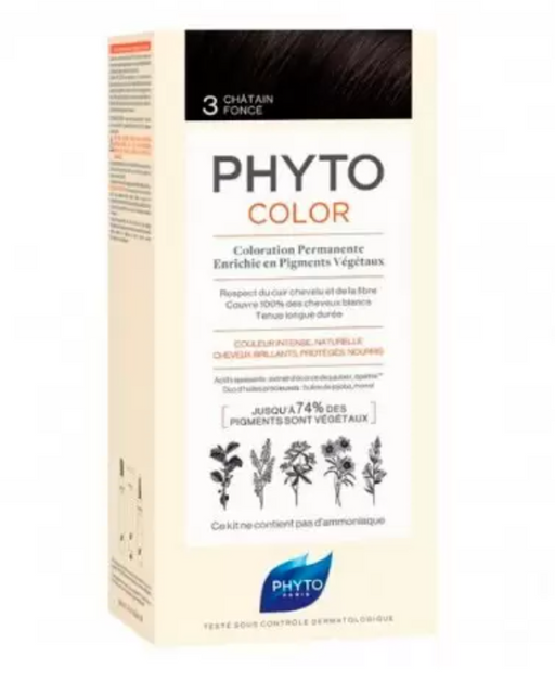 Phytosolba PhytoColor Краска для волос 3 темный шатен, тон 3, краска для волос, 1 шт.
