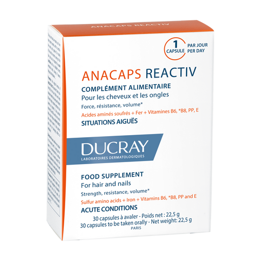 Ducray Анакапс Реактив для волос и кожи головы, 812 мг, капсулы, 30 шт.