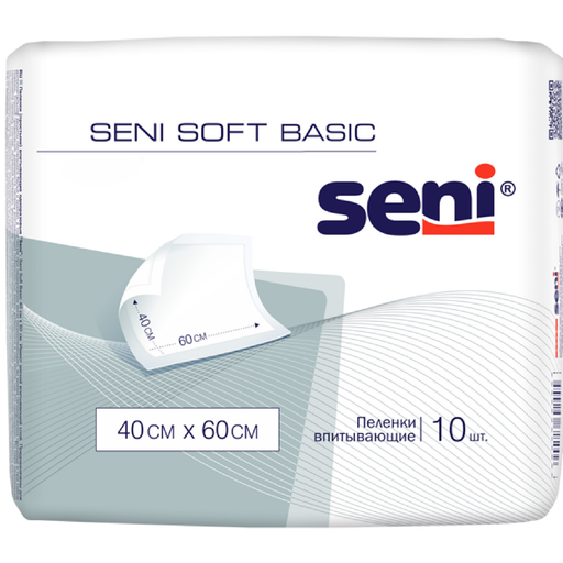 Пеленки впитывающие Seni Soft Basic, 40х60 мм, 10 шт.